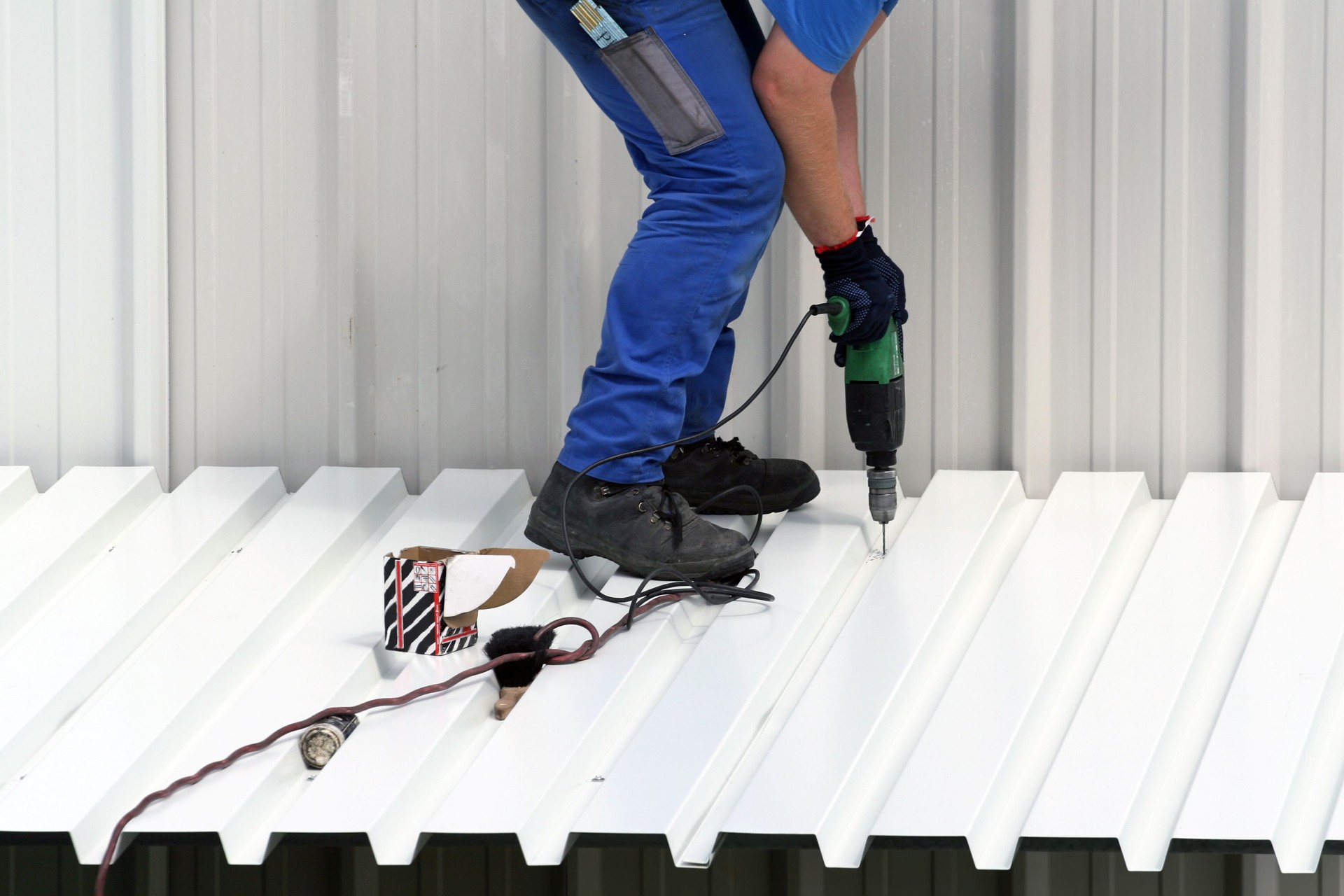 A picture of someone at work using a power tool